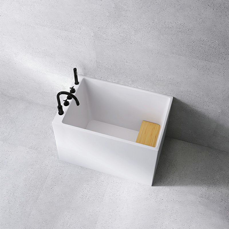 Acrylic Soaking Bathtub Antique Finish Back to Wall Bath Tub (Board not Included) 35"L x 24"W x 27"H Tub with Black 5-Piece Set Clearhalo 'Bathroom Remodel & Bathroom Fixtures' 'Bathtubs' 'Home Improvement' 'home_improvement' 'home_improvement_bathtubs' 'Showers & Bathtubs' 6792766