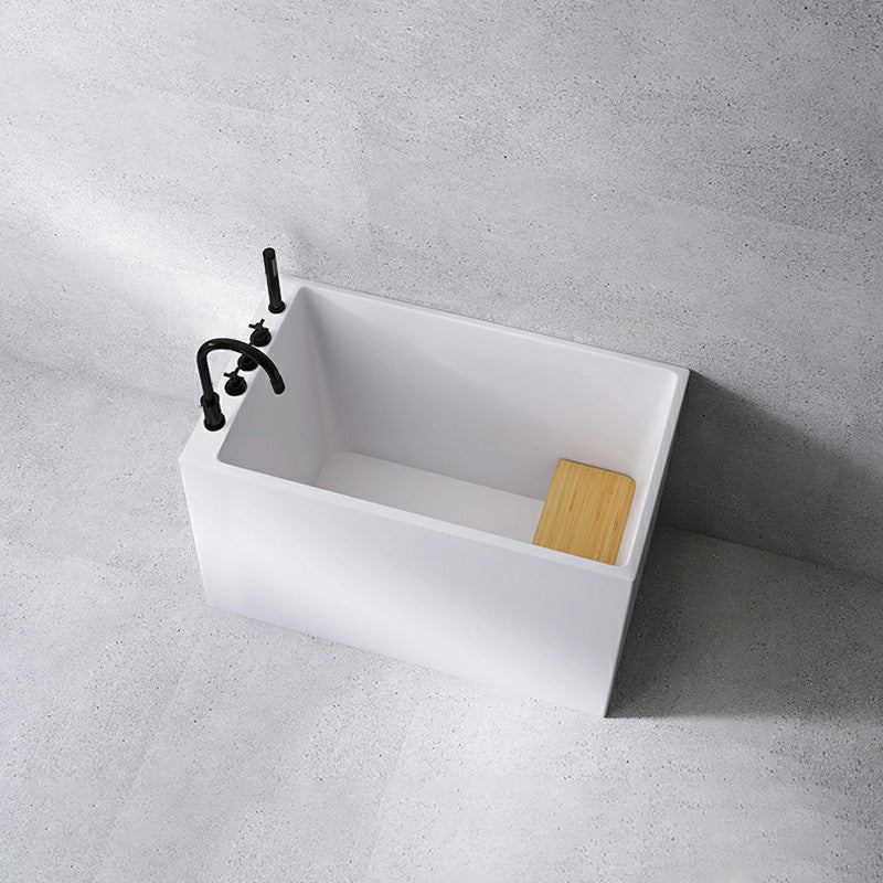 Acrylic Soaking Bathtub Antique Finish Back to Wall Bath Tub (Board not Included) 39"L x 24"W x 27"H Tub with Black 5-Piece Set Clearhalo 'Bathroom Remodel & Bathroom Fixtures' 'Bathtubs' 'Home Improvement' 'home_improvement' 'home_improvement_bathtubs' 'Showers & Bathtubs' 6792767