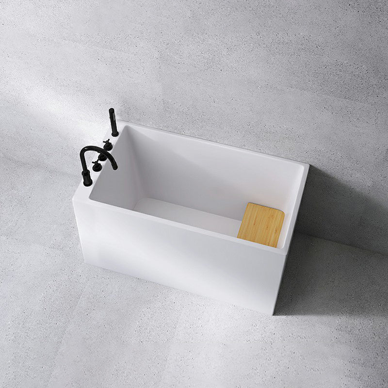 Acrylic Soaking Bathtub Antique Finish Back to Wall Bath Tub (Board not Included) 43"L x 24"W x 27"H Tub with Black 5-Piece Set Clearhalo 'Bathroom Remodel & Bathroom Fixtures' 'Bathtubs' 'Home Improvement' 'home_improvement' 'home_improvement_bathtubs' 'Showers & Bathtubs' 6792768