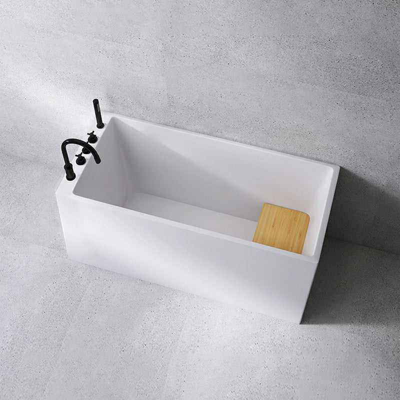 Acrylic Soaking Bathtub Antique Finish Back to Wall Bath Tub (Board not Included) 51"L x 24"W x 27"H Tub with Black 5-Piece Set Clearhalo 'Bathroom Remodel & Bathroom Fixtures' 'Bathtubs' 'Home Improvement' 'home_improvement' 'home_improvement_bathtubs' 'Showers & Bathtubs' 6792770