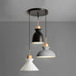 3 Bulbs Pendant Lighting with Shade Metal and Wood Nordic Style Indoor Ceiling Light Fixture in Black Clearhalo 'Ceiling Lights' 'Modern Pendants' 'Modern' 'Pendant Lights' 'Pendants' Lighting' 679324