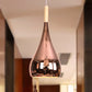 1 Bulb Teardrop Shade Hanging Light Fixture Contemporary Chrome/Rose Gold Metal Pendant Ceiling Light for Kitchen Clearhalo 'Ceiling Lights' 'Modern Pendants' 'Modern' 'Pendant Lights' 'Pendants' Lighting' 679453