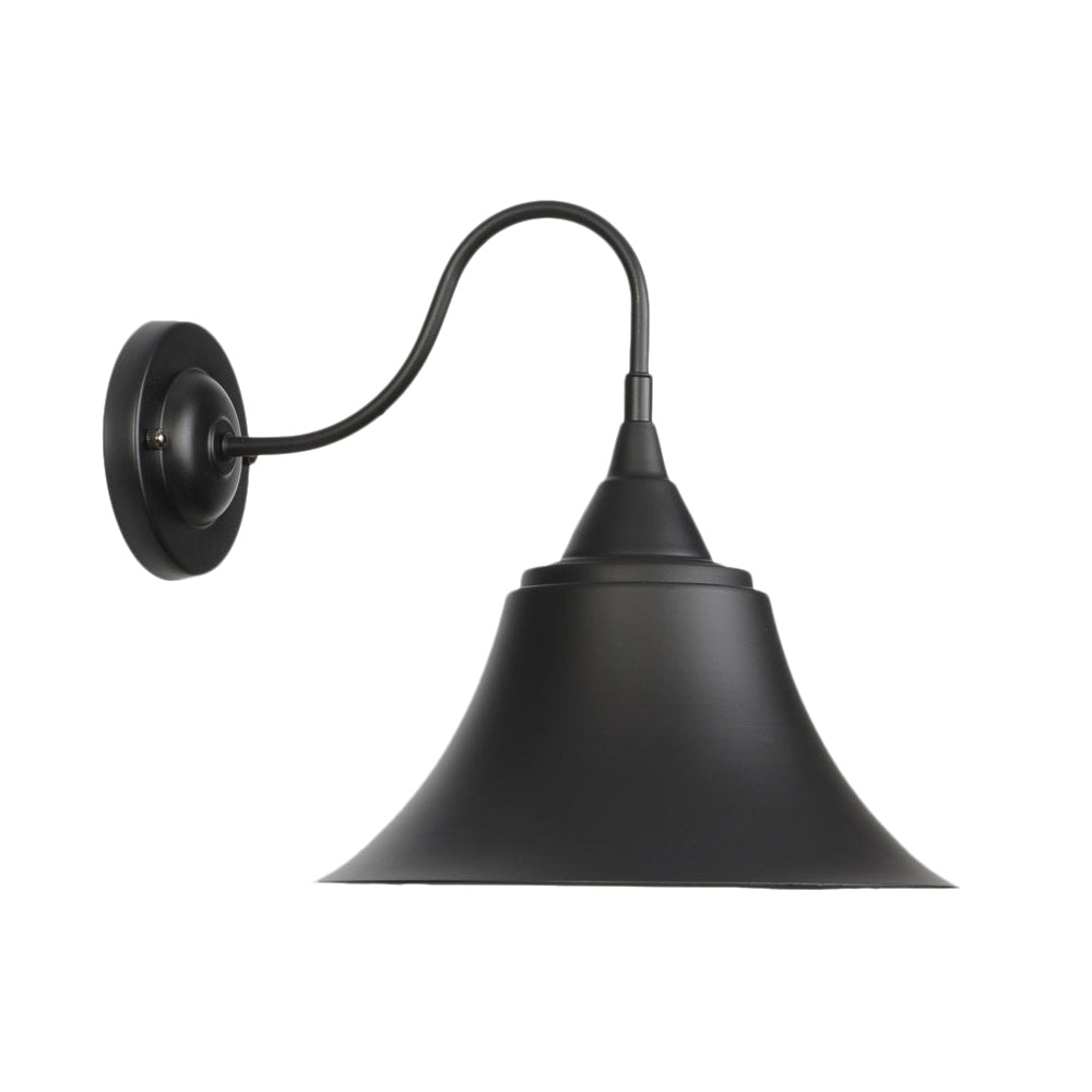 Metal Black/Rust Sconce Light Cone Shade 1-Light Industrial Wall Mounted Lighting with Gooseneck Clearhalo 'Art deco wall lights' 'Cast Iron' 'Glass' 'Industrial wall lights' 'Industrial' 'Middle century wall lights' 'Modern' 'Rustic wall lights' 'Tiffany' 'Traditional wall lights' 'Wall Lamps & Sconces' 'Wall Lights' Lighting' 679479