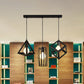 3 Heads Pendant Lighting with Different Cage Shade Metal Retro Stylish Kitchen Hanging Lamp in Black, Round/Linear Canopy Clearhalo 'Art Deco Pendants' 'Black' 'Cast Iron' 'Ceiling Lights' 'Ceramic' 'Crystal' 'Industrial Pendants' 'Industrial' 'Metal' 'Middle Century Pendants' 'Pendant Lights' 'Pendants' 'Rustic Pendants' 'Tiffany' Lighting' 679552