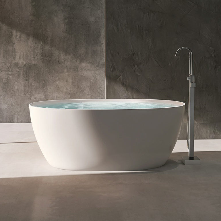 Modern Style Freestanding Bathtub Single Oval Acrylic Bathtub for Bathroom Silver Tub with Freestanding Tub Fillers Clearhalo 'Bathroom Remodel & Bathroom Fixtures' 'Bathtubs' 'Home Improvement' 'home_improvement' 'home_improvement_bathtubs' 'Showers & Bathtubs' 6795768