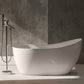 Modern Style Freestanding Soaking Bathtub Single Slipper Acrylic Bathtub for Bathroom Chrome 58"L x 29"W x 29"H Tub with Freestanding Tub Fillers Clearhalo 'Bathroom Remodel & Bathroom Fixtures' 'Bathtubs' 'Home Improvement' 'home_improvement' 'home_improvement_bathtubs' 'Showers & Bathtubs' 6795787
