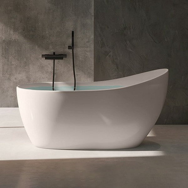 Modern Style Freestanding Soaking Bathtub Single Slipper Acrylic Bathtub for Bathroom Black Tub with Wall Mounted Faucets Clearhalo 'Bathroom Remodel & Bathroom Fixtures' 'Bathtubs' 'Home Improvement' 'home_improvement' 'home_improvement_bathtubs' 'Showers & Bathtubs' 6795788