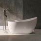 Modern Style Freestanding Soaking Bathtub Single Slipper Acrylic Bathtub for Bathroom Chrome 66"L x 30"W x 31"H Tub with Freestanding Tub Fillers Clearhalo 'Bathroom Remodel & Bathroom Fixtures' 'Bathtubs' 'Home Improvement' 'home_improvement' 'home_improvement_bathtubs' 'Showers & Bathtubs' 6795795