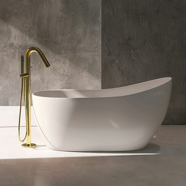 Modern Style Freestanding Soaking Bathtub Single Slipper Acrylic Bathtub for Bathroom Gold Tub with Freestanding Tub Fillers Clearhalo 'Bathroom Remodel & Bathroom Fixtures' 'Bathtubs' 'Home Improvement' 'home_improvement' 'home_improvement_bathtubs' 'Showers & Bathtubs' 6795797