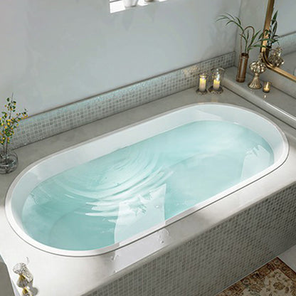 Contemporary Oval Acrylic Bathtub Soaking Drop-in Bathtub with Faucet White Tub Clearhalo 'Bathroom Remodel & Bathroom Fixtures' 'Bathtubs' 'Home Improvement' 'home_improvement' 'home_improvement_bathtubs' 'Showers & Bathtubs' 6795854