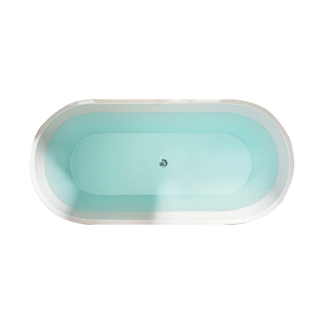 Contemporary Oval Acrylic Bathtub Soaking Drop-in Bathtub with Faucet Clearhalo 'Bathroom Remodel & Bathroom Fixtures' 'Bathtubs' 'Home Improvement' 'home_improvement' 'home_improvement_bathtubs' 'Showers & Bathtubs' 6795860