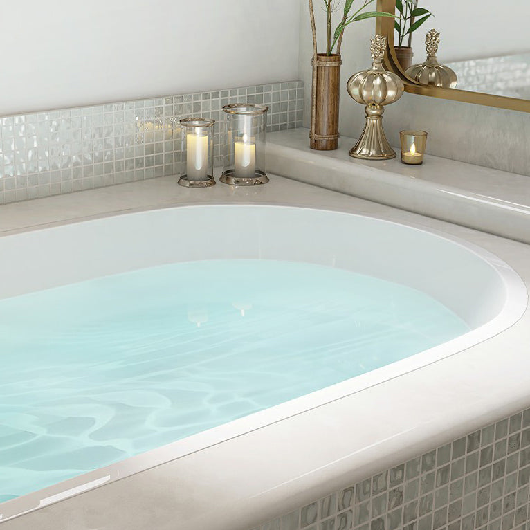 Contemporary Oval Acrylic Bathtub Soaking Drop-in Bathtub with Faucet Clearhalo 'Bathroom Remodel & Bathroom Fixtures' 'Bathtubs' 'Home Improvement' 'home_improvement' 'home_improvement_bathtubs' 'Showers & Bathtubs' 6795862