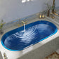 Contemporary Oval Acrylic Bathtub Soaking Drop-in Bathtub with Faucet Blue Tub with Golden 3-Piece Set Clearhalo 'Bathroom Remodel & Bathroom Fixtures' 'Bathtubs' 'Home Improvement' 'home_improvement' 'home_improvement_bathtubs' 'Showers & Bathtubs' 6795865