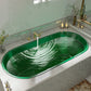 Contemporary Oval Acrylic Bathtub Soaking Drop-in Bathtub with Faucet Green Tub with Golden 3-Piece Set Clearhalo 'Bathroom Remodel & Bathroom Fixtures' 'Bathtubs' 'Home Improvement' 'home_improvement' 'home_improvement_bathtubs' 'Showers & Bathtubs' 6795867