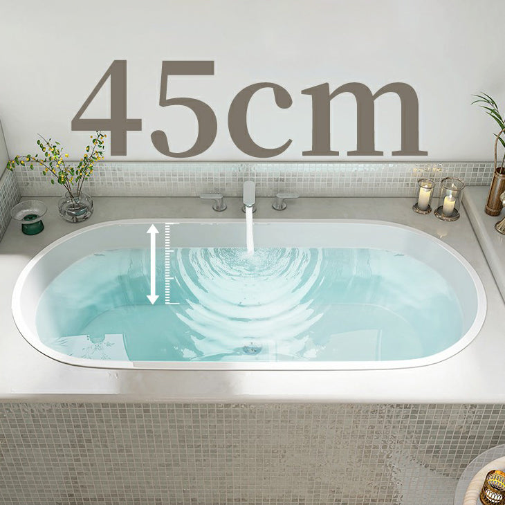 Contemporary Oval Acrylic Bathtub Soaking Drop-in Bathtub with Faucet Clearhalo 'Bathroom Remodel & Bathroom Fixtures' 'Bathtubs' 'Home Improvement' 'home_improvement' 'home_improvement_bathtubs' 'Showers & Bathtubs' 6795869