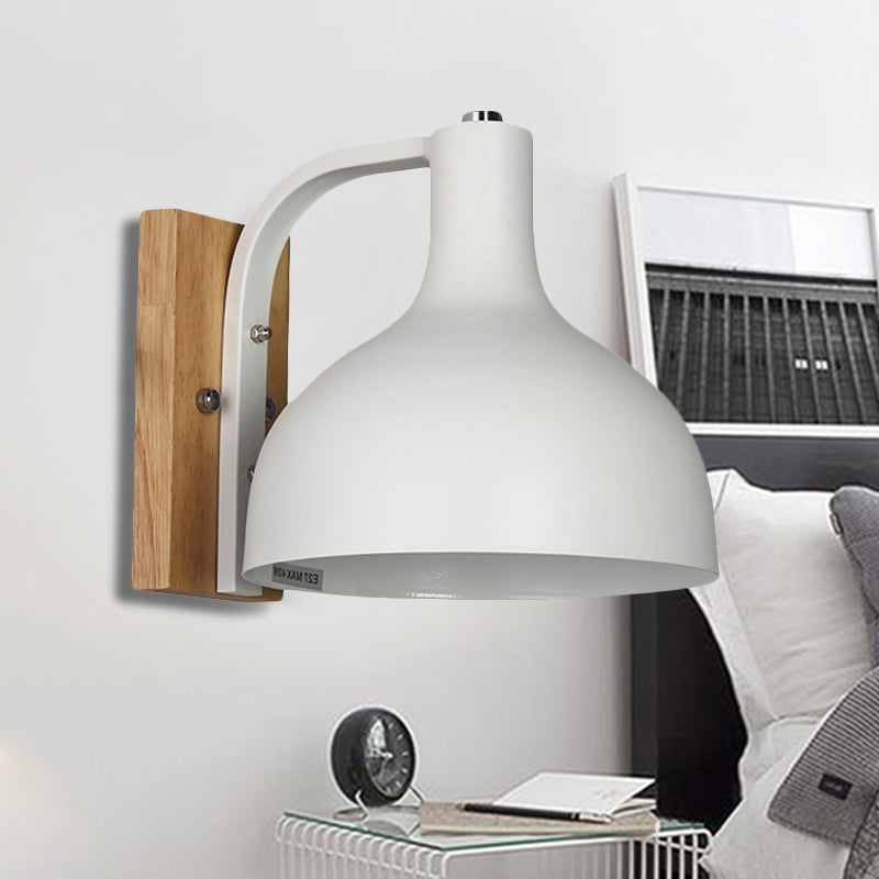 Metal Bowl Shaped Wall Light Living Room Single Light Nordic Style Undertint Sconce Lamp White Clearhalo 'Wall Lamps & Sconces' 'Wall Lights' Lighting' 679817