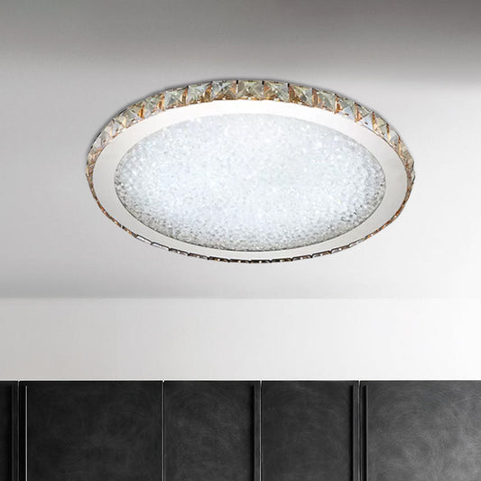 8.5"/14"/18" Wide Circular Flush Mount Light Modern Crystal 1-Light Clear/Amber LED Ceiling Light Fixture in Warm/White Light Clearhalo 'Ceiling Lights' 'Close To Ceiling Lights' 'Close to ceiling' 'Flush mount' Lighting' 679826