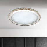 8.5"/14"/18" Wide Circular Flush Mount Light Modern Crystal 1-Light Clear/Amber LED Ceiling Light Fixture in Warm/White Light Clearhalo 'Ceiling Lights' 'Close To Ceiling Lights' 'Close to ceiling' 'Flush mount' Lighting' 679826