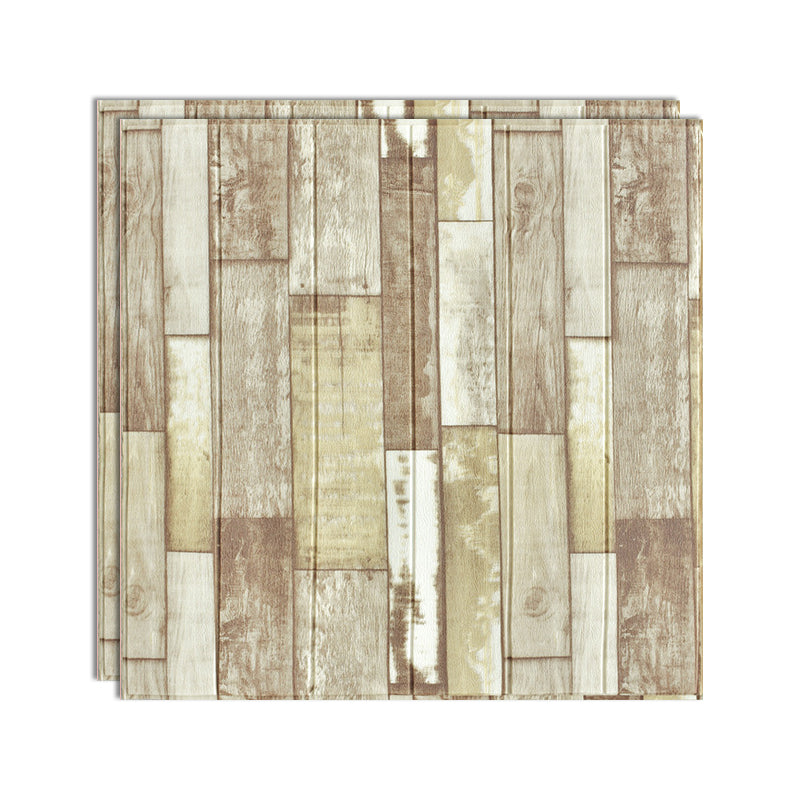 3D Embossed Interior Wall Paneling Peel and Stick Wood Effect Wall Paneling Yellow White Clearhalo 'Flooring 'Home Improvement' 'home_improvement' 'home_improvement_wall_paneling' 'Wall Paneling' 'wall_paneling' 'Walls & Ceilings' Walls and Ceiling' 6799476