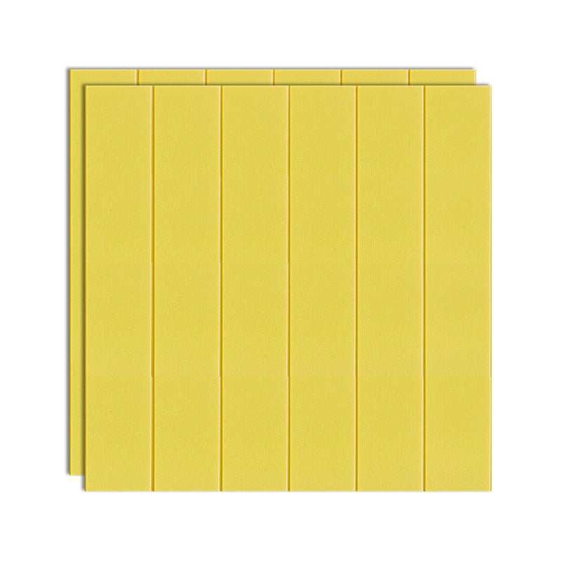 3D Embossed Interior Wall Paneling Peel and Stick Wood Effect Wall Paneling Lemon Yellow Clearhalo 'Flooring 'Home Improvement' 'home_improvement' 'home_improvement_wall_paneling' 'Wall Paneling' 'wall_paneling' 'Walls & Ceilings' Walls and Ceiling' 6799480