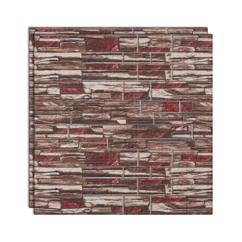 3D Embossed Interior Wall Paneling Peel and Stick Square Wall Paneling Maroon Clearhalo 'Flooring 'Home Improvement' 'home_improvement' 'home_improvement_wall_paneling' 'Wall Paneling' 'wall_paneling' 'Walls & Ceilings' Walls and Ceiling' 6799501