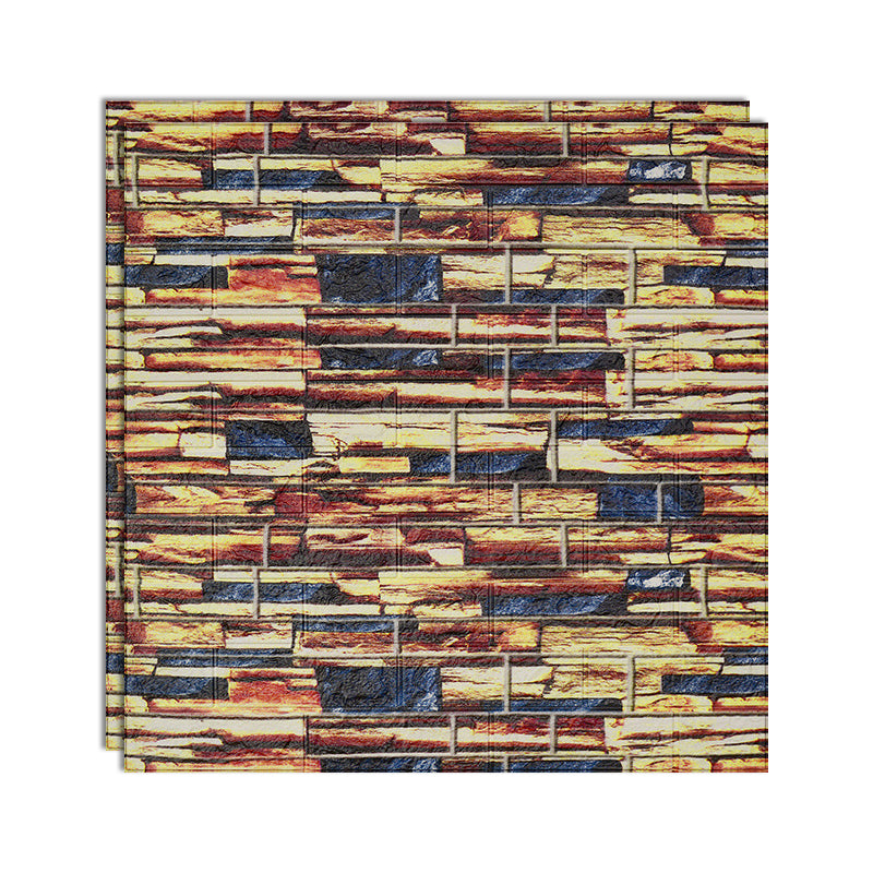 3D Embossed Interior Wall Paneling Peel and Stick Square Wall Paneling Yellow Black Clearhalo 'Flooring 'Home Improvement' 'home_improvement' 'home_improvement_wall_paneling' 'Wall Paneling' 'wall_paneling' 'Walls & Ceilings' Walls and Ceiling' 6799502