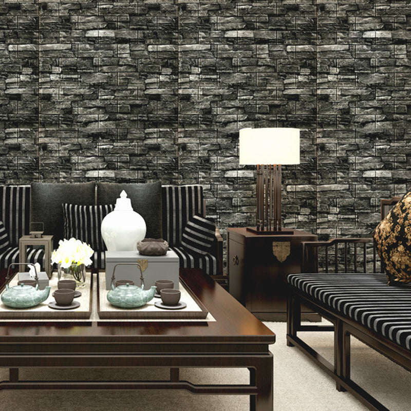 3D Embossed Interior Wall Paneling Peel and Stick Square Wall Paneling Black 20-Piece Set Clearhalo 'Flooring 'Home Improvement' 'home_improvement' 'home_improvement_wall_paneling' 'Wall Paneling' 'wall_paneling' 'Walls & Ceilings' Walls and Ceiling' 6799503