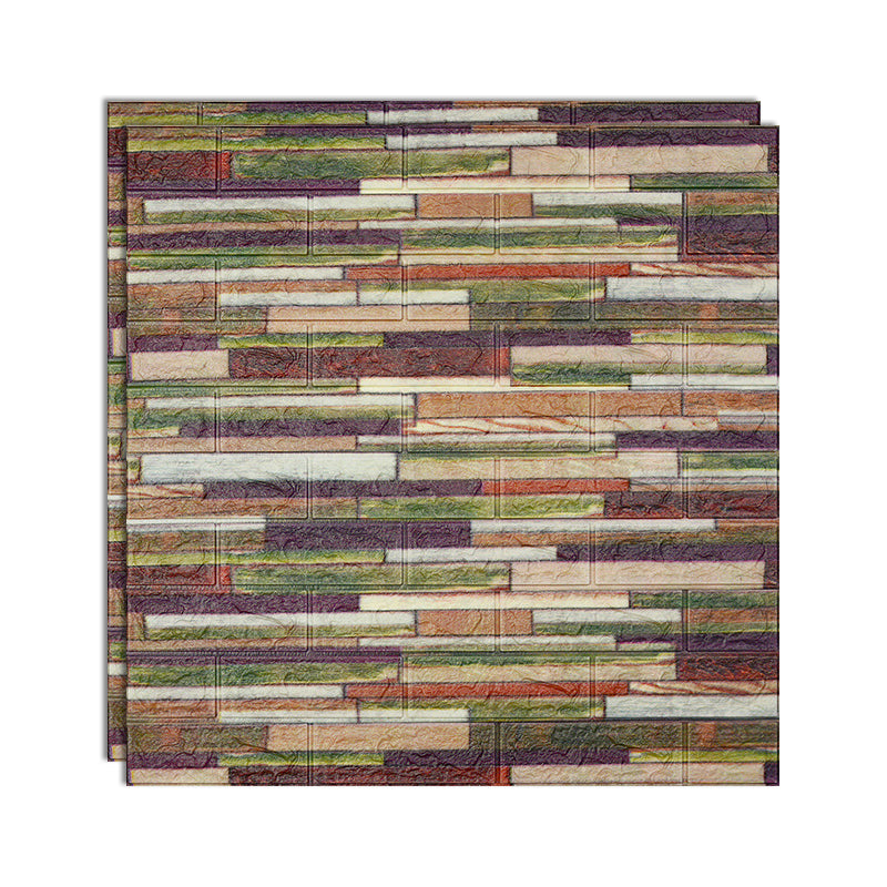 3D Embossed Interior Wall Paneling Peel and Stick Square Wall Paneling Brown Clearhalo 'Flooring 'Home Improvement' 'home_improvement' 'home_improvement_wall_paneling' 'Wall Paneling' 'wall_paneling' 'Walls & Ceilings' Walls and Ceiling' 6799521