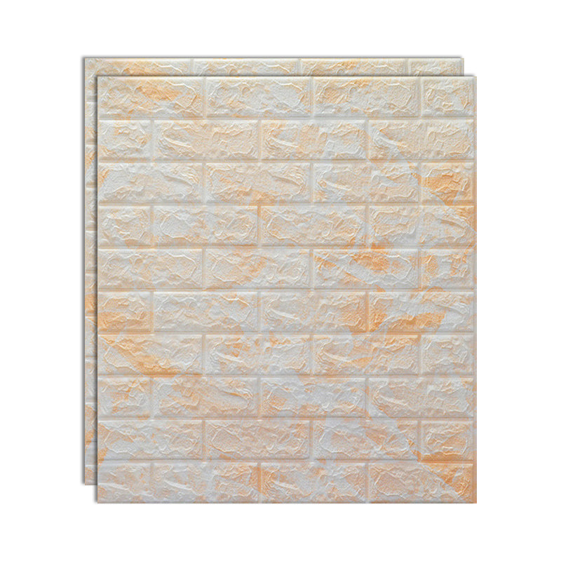 3D Embossed Interior Wall Paneling Peel and Stick Square Wall Paneling Light Yellow Clearhalo 'Flooring 'Home Improvement' 'home_improvement' 'home_improvement_wall_paneling' 'Wall Paneling' 'wall_paneling' 'Walls & Ceilings' Walls and Ceiling' 6799528