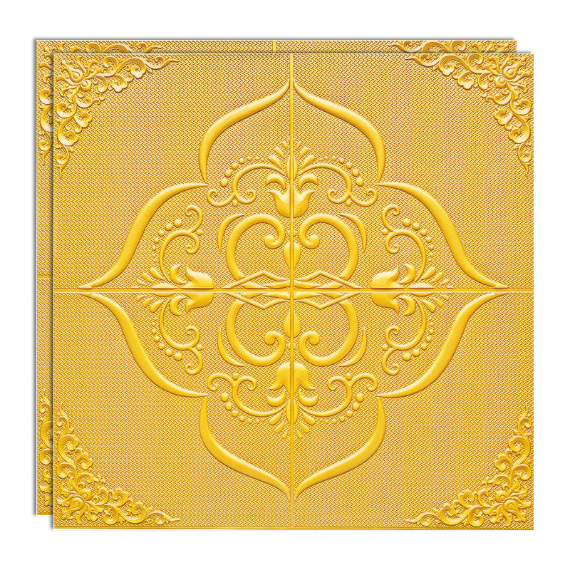 Industrial Wall Plank 3D Printing Bathroom Wall Panels Set of 2 Gold Clearhalo 'Flooring 'Home Improvement' 'home_improvement' 'home_improvement_wall_paneling' 'Wall Paneling' 'wall_paneling' 'Walls & Ceilings' Walls and Ceiling' 6799576