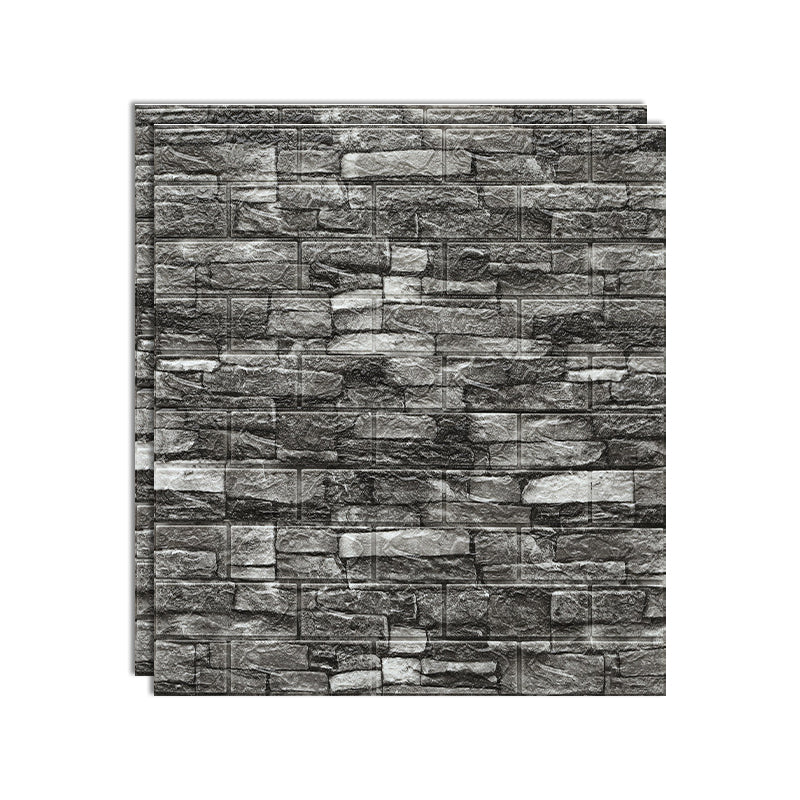 Industrial Wall Plank 3D Brick Bathroom Living Room Wall Panels Set of 10 Black Clearhalo 'Flooring 'Home Improvement' 'home_improvement' 'home_improvement_wall_paneling' 'Wall Paneling' 'wall_paneling' 'Walls & Ceilings' Walls and Ceiling' 6799620