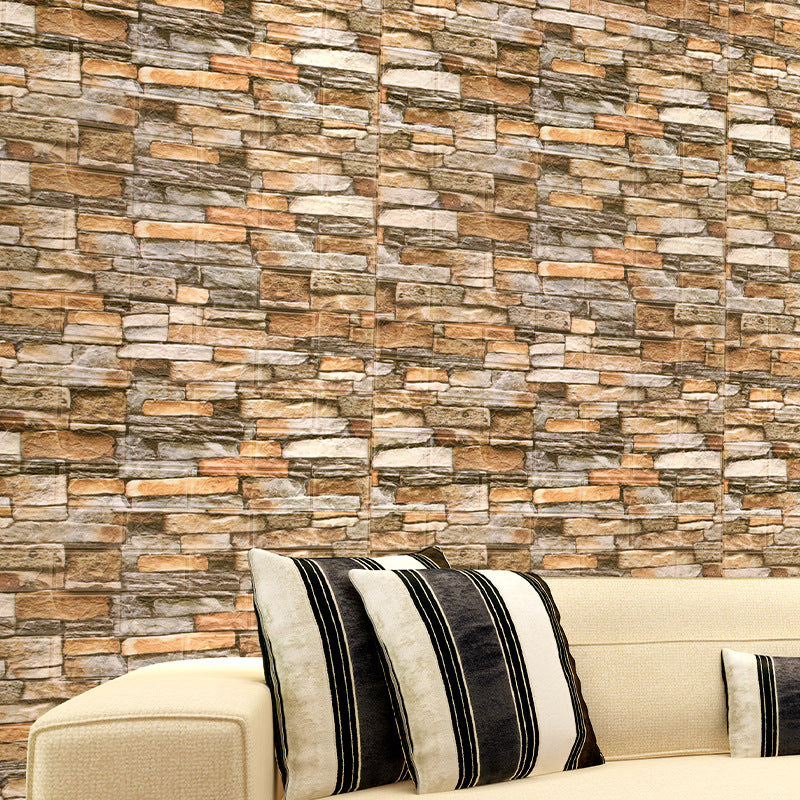 Industrial Wall Plank 3D Brick Bathroom Living Room Wall Panels Set of 10 Yellow 0.18"H 20-Piece Set Clearhalo 'Flooring 'Home Improvement' 'home_improvement' 'home_improvement_wall_paneling' 'Wall Paneling' 'wall_paneling' 'Walls & Ceilings' Walls and Ceiling' 6799623