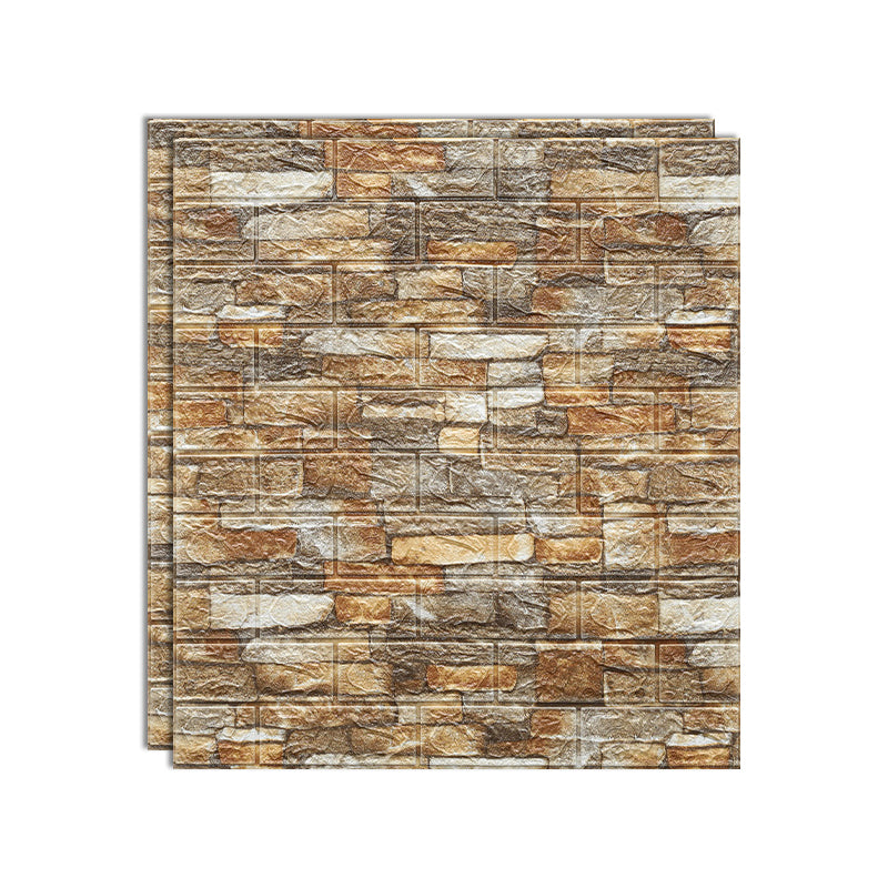 Industrial Wall Plank 3D Brick Bathroom Living Room Wall Panels Set of 10 Yellow Clearhalo 'Flooring 'Home Improvement' 'home_improvement' 'home_improvement_wall_paneling' 'Wall Paneling' 'wall_paneling' 'Walls & Ceilings' Walls and Ceiling' 6799626