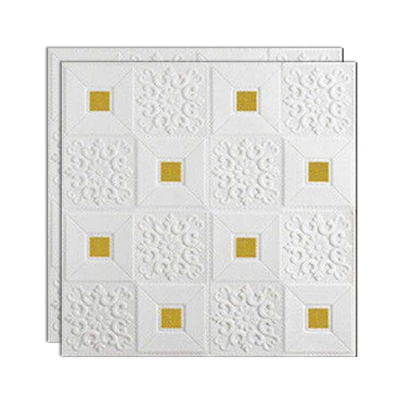 Glam Wall Access Panel Peel and Stick Wall Access Panel for Living Room and Bedroom Yellow White 0.18"H Clearhalo 'Flooring 'Home Improvement' 'home_improvement' 'home_improvement_wall_paneling' 'Wall Paneling' 'wall_paneling' 'Walls & Ceilings' Walls and Ceiling' 6799660