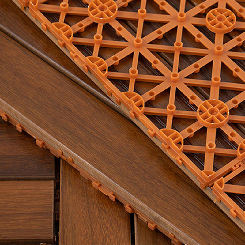 Smooth Teak Floor Tile Water Resistant Click Lock Wooden Floor for Living Room Clearhalo 'Flooring 'Hardwood Flooring' 'hardwood_flooring' 'Home Improvement' 'home_improvement' 'home_improvement_hardwood_flooring' Walls and Ceiling' 6799688