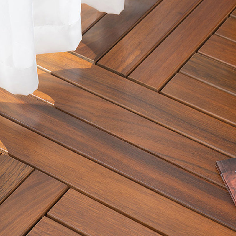Smooth Teak Floor Tile Water Resistant Click Lock Wooden Floor for Living Room Clearhalo 'Flooring 'Hardwood Flooring' 'hardwood_flooring' 'Home Improvement' 'home_improvement' 'home_improvement_hardwood_flooring' Walls and Ceiling' 6799693