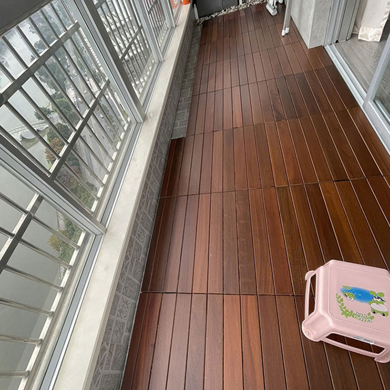 Smooth Teak Floor Tile Water Resistant Click Lock Wooden Floor for Living Room Clearhalo 'Flooring 'Hardwood Flooring' 'hardwood_flooring' 'Home Improvement' 'home_improvement' 'home_improvement_hardwood_flooring' Walls and Ceiling' 6799696