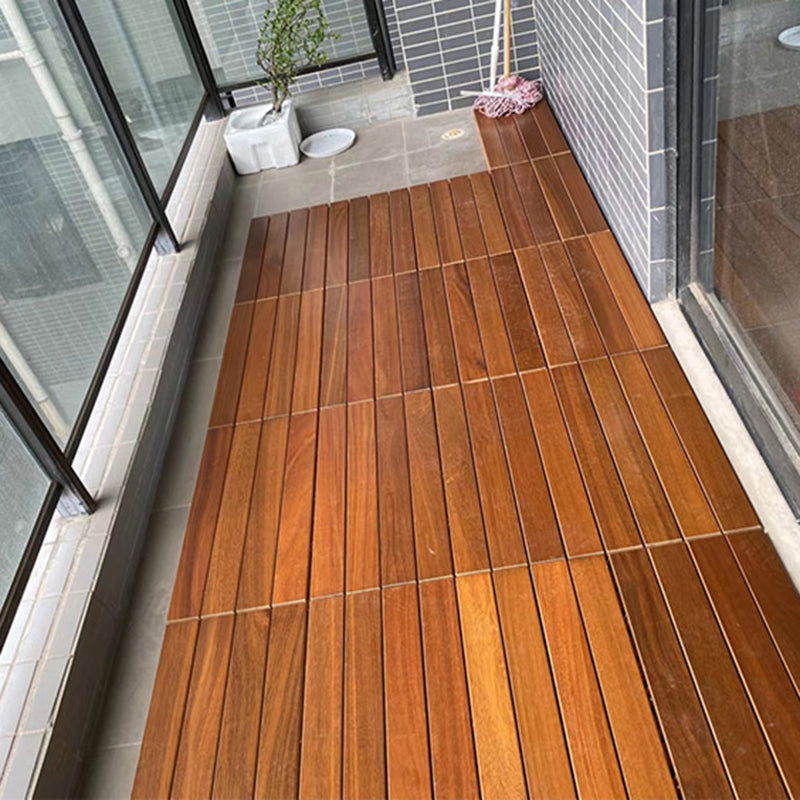 Smooth Teak Floor Tile Water Resistant Click Lock Wooden Floor for Living Room Clearhalo 'Flooring 'Hardwood Flooring' 'hardwood_flooring' 'Home Improvement' 'home_improvement' 'home_improvement_hardwood_flooring' Walls and Ceiling' 6799697