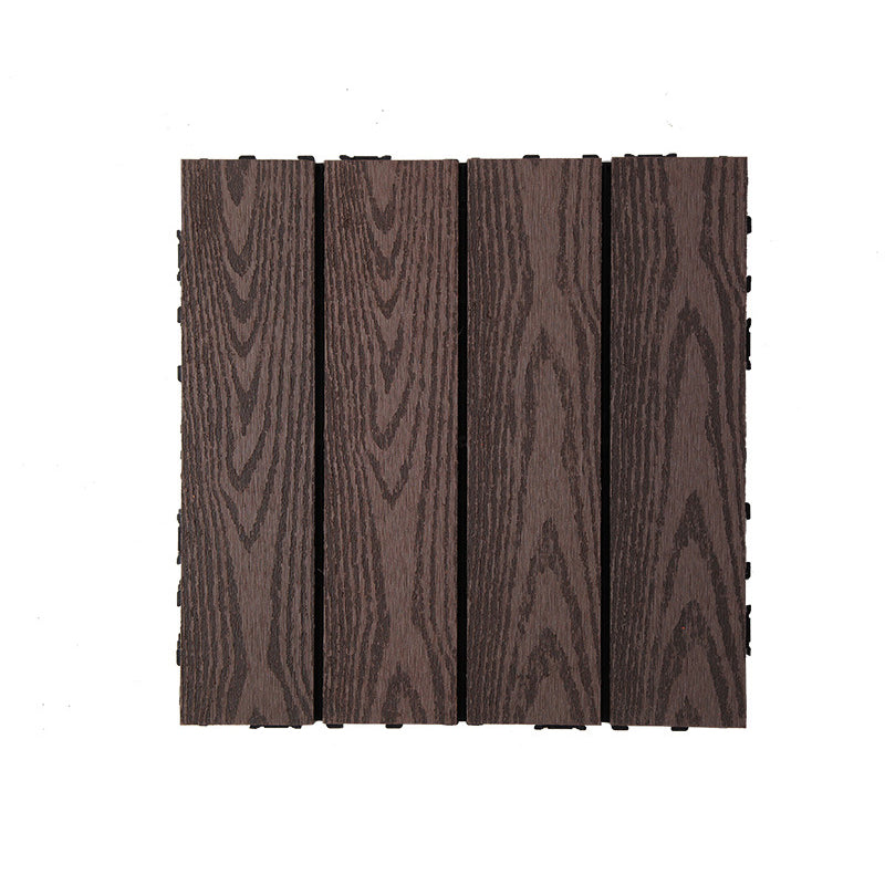 Rectangle Engineered Floor Tile Water Resistant Parquet Wooden Floor for Balcony Chocolate Embossed Clearhalo 'Flooring 'Hardwood Flooring' 'hardwood_flooring' 'Home Improvement' 'home_improvement' 'home_improvement_hardwood_flooring' Walls and Ceiling' 6799719