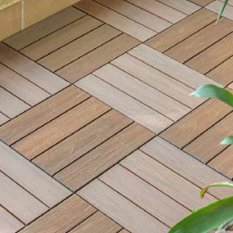 Square Engineered Wooden Floor Water Resistant Smooth Floor Tile for Patio Garden Clearhalo 'Flooring 'Hardwood Flooring' 'hardwood_flooring' 'Home Improvement' 'home_improvement' 'home_improvement_hardwood_flooring' Walls and Ceiling' 6799748
