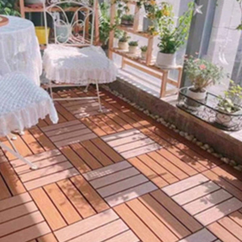 Square Engineered Wooden Floor Water Resistant Smooth Floor Tile for Patio Garden Clearhalo 'Flooring 'Hardwood Flooring' 'hardwood_flooring' 'Home Improvement' 'home_improvement' 'home_improvement_hardwood_flooring' Walls and Ceiling' 6799753