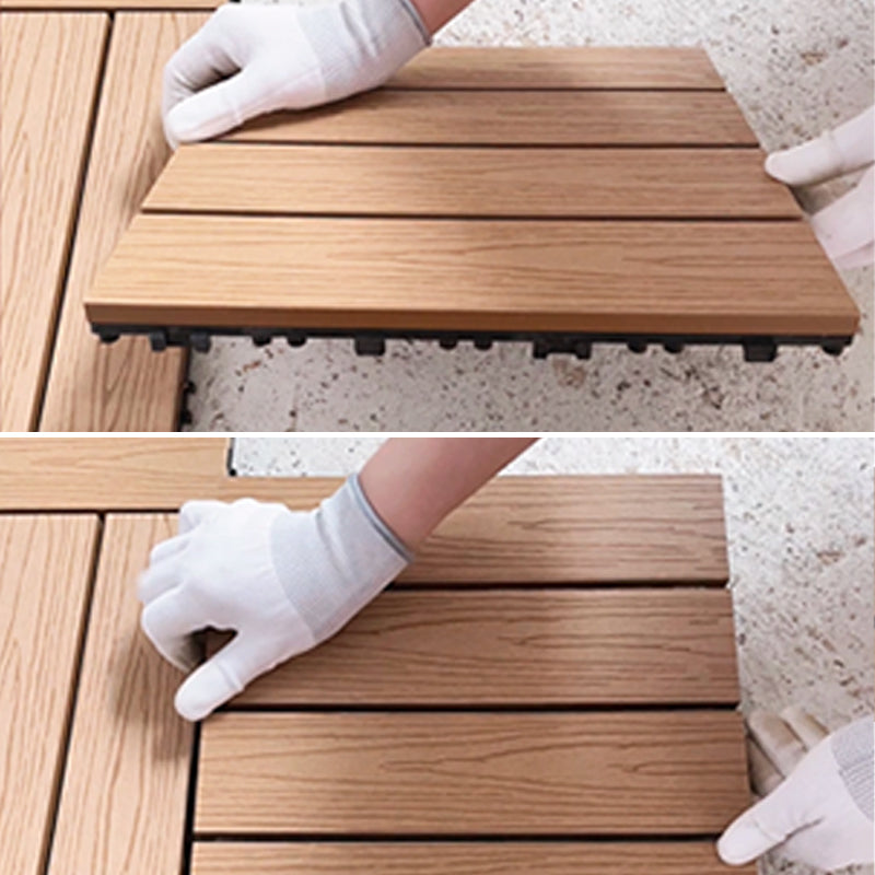 Square Engineered Wooden Floor Water Resistant Smooth Floor Tile for Patio Garden Clearhalo 'Flooring 'Hardwood Flooring' 'hardwood_flooring' 'Home Improvement' 'home_improvement' 'home_improvement_hardwood_flooring' Walls and Ceiling' 6799759