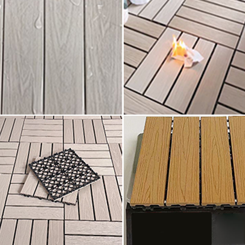 Square Engineered Wooden Floor Water Resistant Smooth Floor Tile for Patio Garden Clearhalo 'Flooring 'Hardwood Flooring' 'hardwood_flooring' 'Home Improvement' 'home_improvement' 'home_improvement_hardwood_flooring' Walls and Ceiling' 6799761