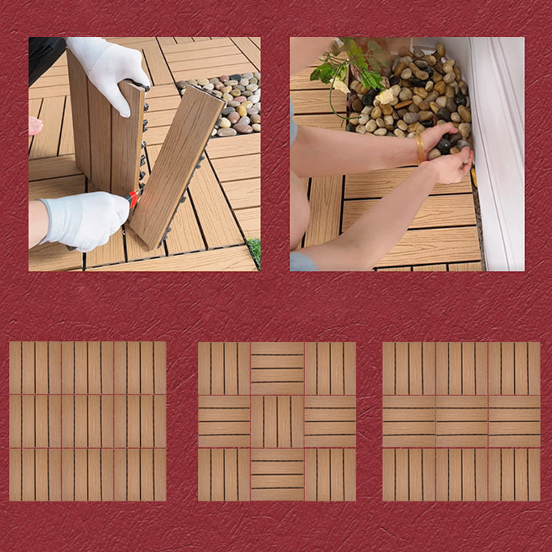 Square Engineered Wooden Floor Water Resistant Smooth Floor Tile for Patio Garden Clearhalo 'Flooring 'Hardwood Flooring' 'hardwood_flooring' 'Home Improvement' 'home_improvement' 'home_improvement_hardwood_flooring' Walls and Ceiling' 6799762