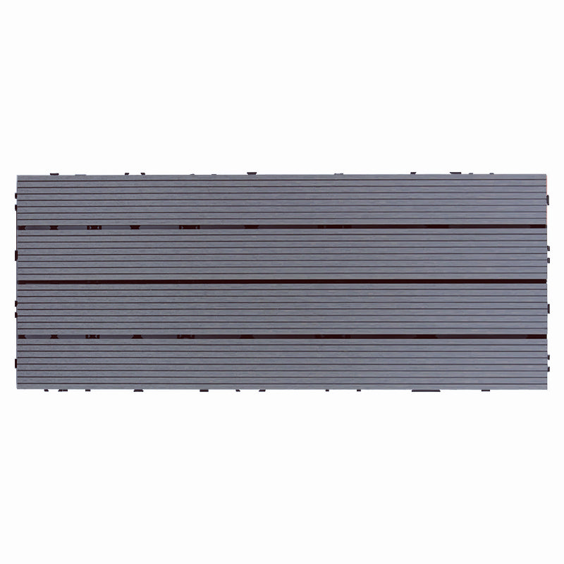 Smooth Water Resistant Floor Tile Rectangle Engineered Wooden Floor for Patio Garden Black-Gray Clearhalo 'Flooring 'Hardwood Flooring' 'hardwood_flooring' 'Home Improvement' 'home_improvement' 'home_improvement_hardwood_flooring' Walls and Ceiling' 6799771