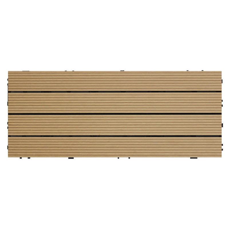 Smooth Water Resistant Floor Tile Rectangle Engineered Wooden Floor for Patio Garden Yellow-Brown Clearhalo 'Flooring 'Hardwood Flooring' 'hardwood_flooring' 'Home Improvement' 'home_improvement' 'home_improvement_hardwood_flooring' Walls and Ceiling' 6799777
