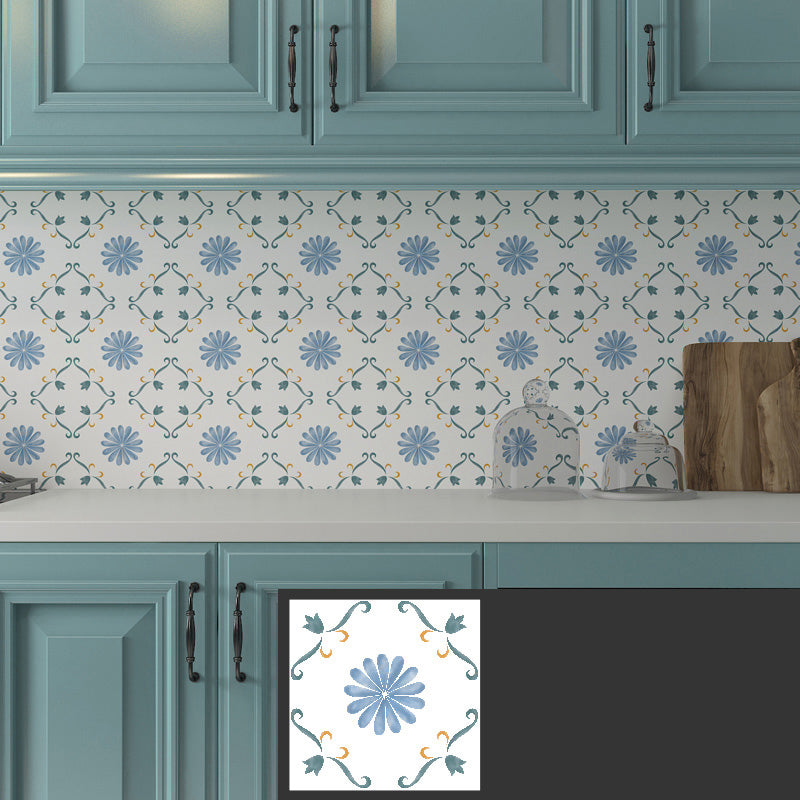 Patterned Vinyl Flooring Peel and Stick Vinyl Flooring with Square Edge Blue Clearhalo 'Flooring 'Home Improvement' 'home_improvement' 'home_improvement_vinyl_flooring' 'Vinyl Flooring' 'vinyl_flooring' Walls and Ceiling' 6799785