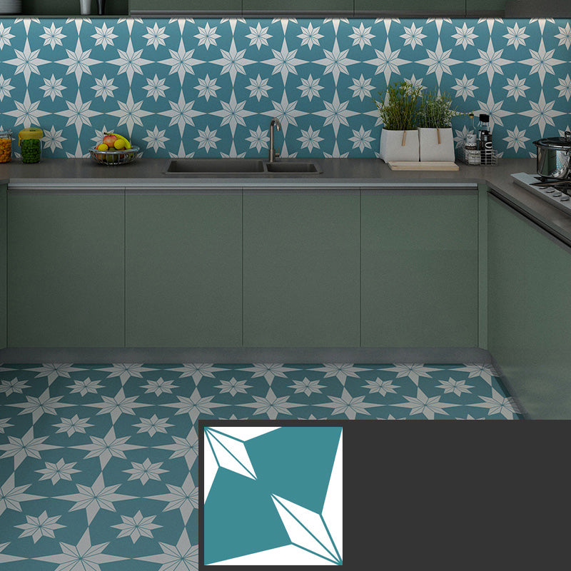 Patterned Vinyl Flooring Peel and Stick Vinyl Flooring with Square Edge Aqua Clearhalo 'Flooring 'Home Improvement' 'home_improvement' 'home_improvement_vinyl_flooring' 'Vinyl Flooring' 'vinyl_flooring' Walls and Ceiling' 6799788