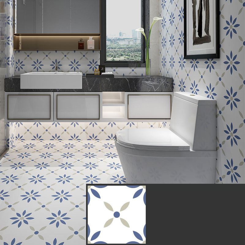 Patterned Vinyl Flooring Peel and Stick Vinyl Flooring with Square Edge White/Blue/Green Clearhalo 'Flooring 'Home Improvement' 'home_improvement' 'home_improvement_vinyl_flooring' 'Vinyl Flooring' 'vinyl_flooring' Walls and Ceiling' 6799801