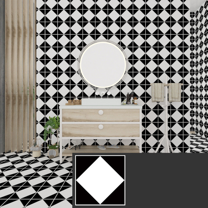 Patterned Vinyl Flooring Peel and Stick Vinyl Flooring with Square Edge Black White Plaid Clearhalo 'Flooring 'Home Improvement' 'home_improvement' 'home_improvement_vinyl_flooring' 'Vinyl Flooring' 'vinyl_flooring' Walls and Ceiling' 6799808